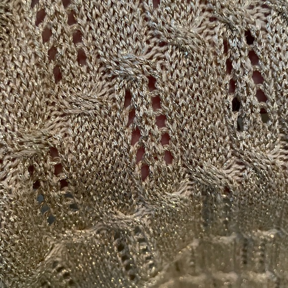 MARISA CHRISTINA Vintage Long Sleeve sweater metallic gold shimmer, Size: M / L - Picture 5 of 12